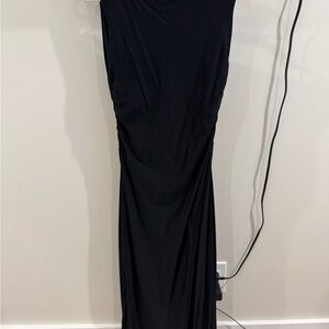 wild fable Black Maxi Dress with Draped Detail